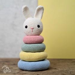 DIY-Compleet Haakpakket Konijn Stapeltoren 22 cm | Crochet Kit Stacking Bunny